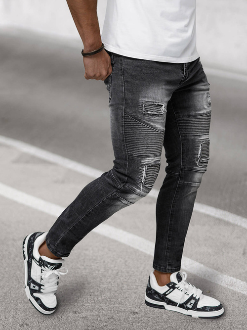 Moške kavbojke črne OZONEE NB/MP0142N