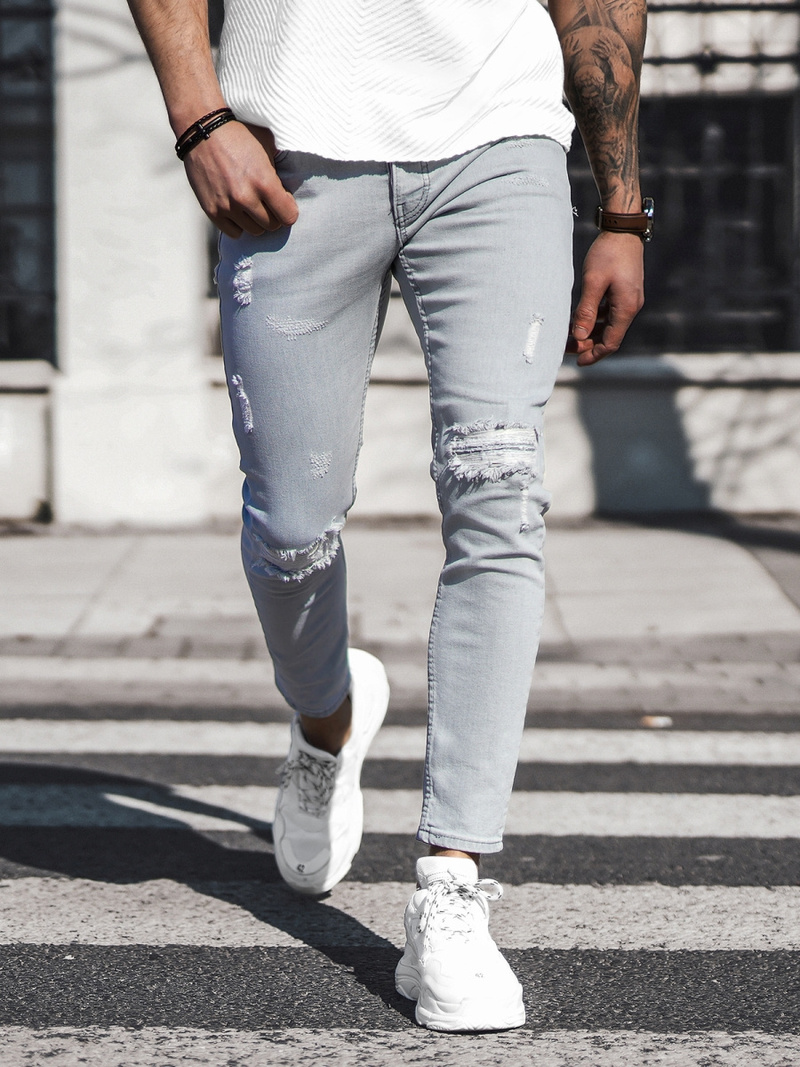 Moške kavbojke sive OZONEE DO/2463