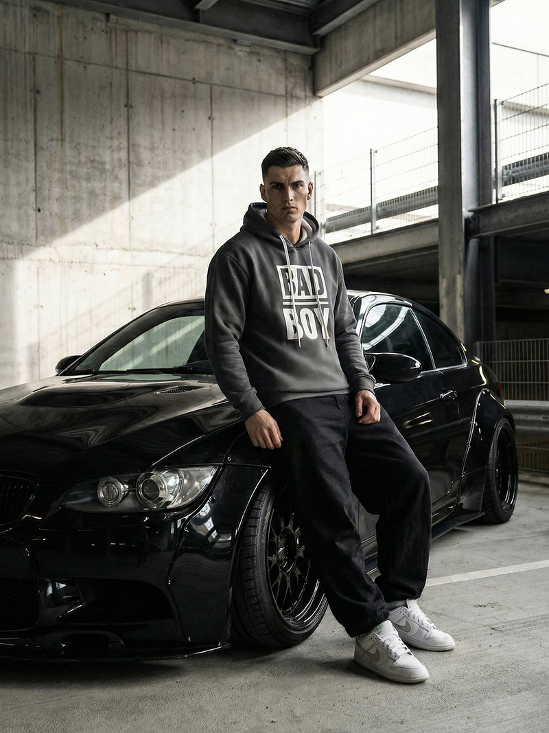 Moška jopa s kapuco grafitna OZONEE JS/65B3909/5Z