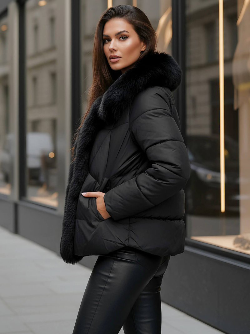 Ženska jakna črna OZONEE O/16M9179/392