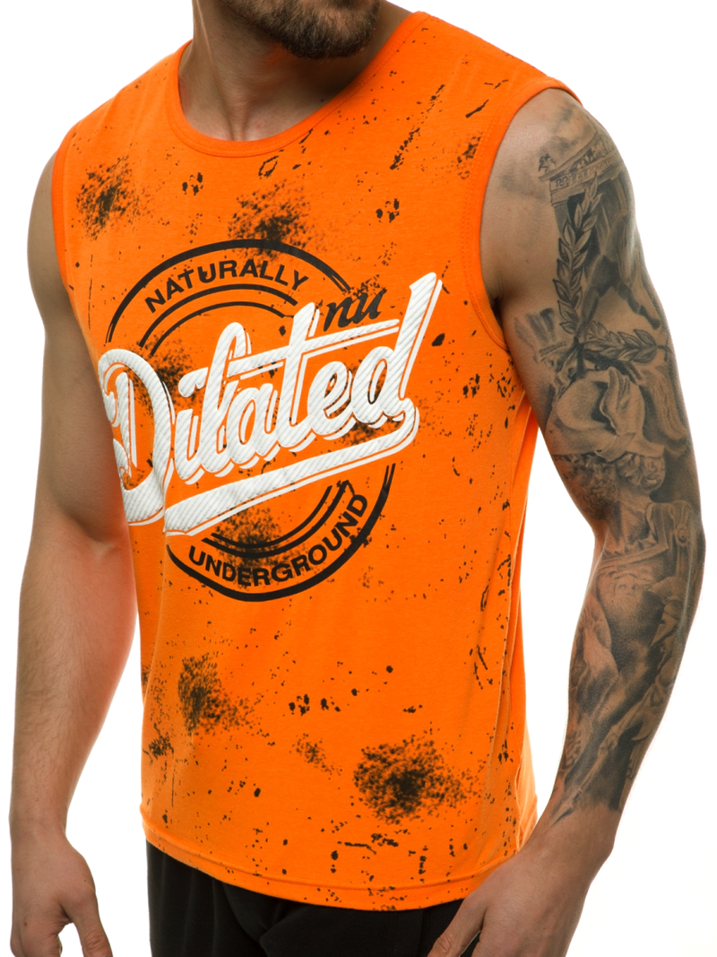 Moška majica brez rokavov oranžna OZONEE JS/KS2086