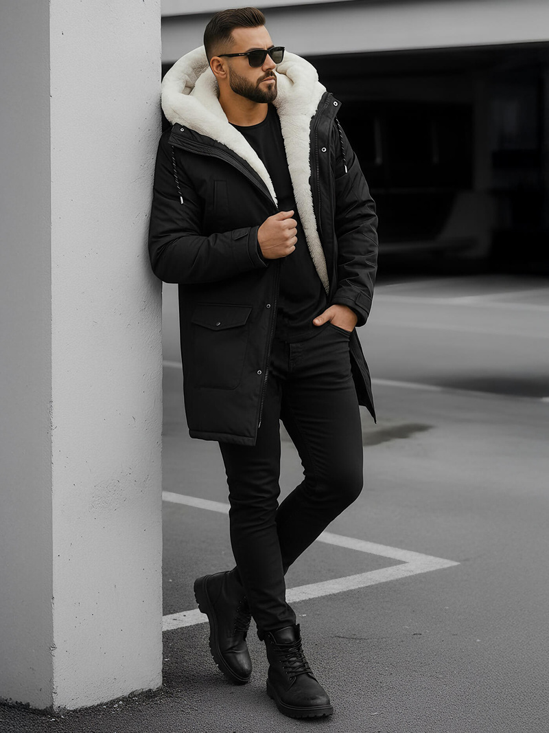 Moška zimska jakna črna OZONEE JS/5M120/392Z