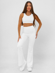 Ženske pajkice s širokimi nogami bele OZONEE JS/17K587/1