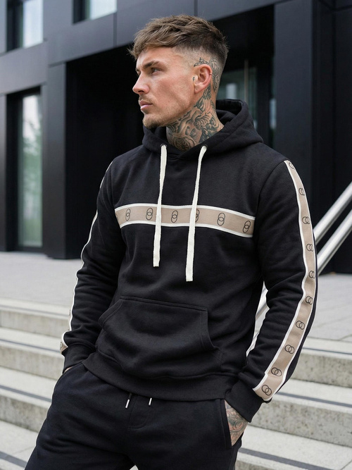 Moška jopa s kapuco črna OZONEE JS/8B1729/3