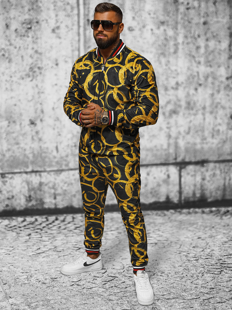 Komplet moški - jakna in hlače chino, zlati OZONEE O/5554/21Z