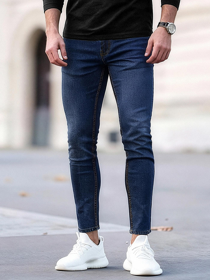 Moške kavbojke temno modre OZONEE O/JK2951Z