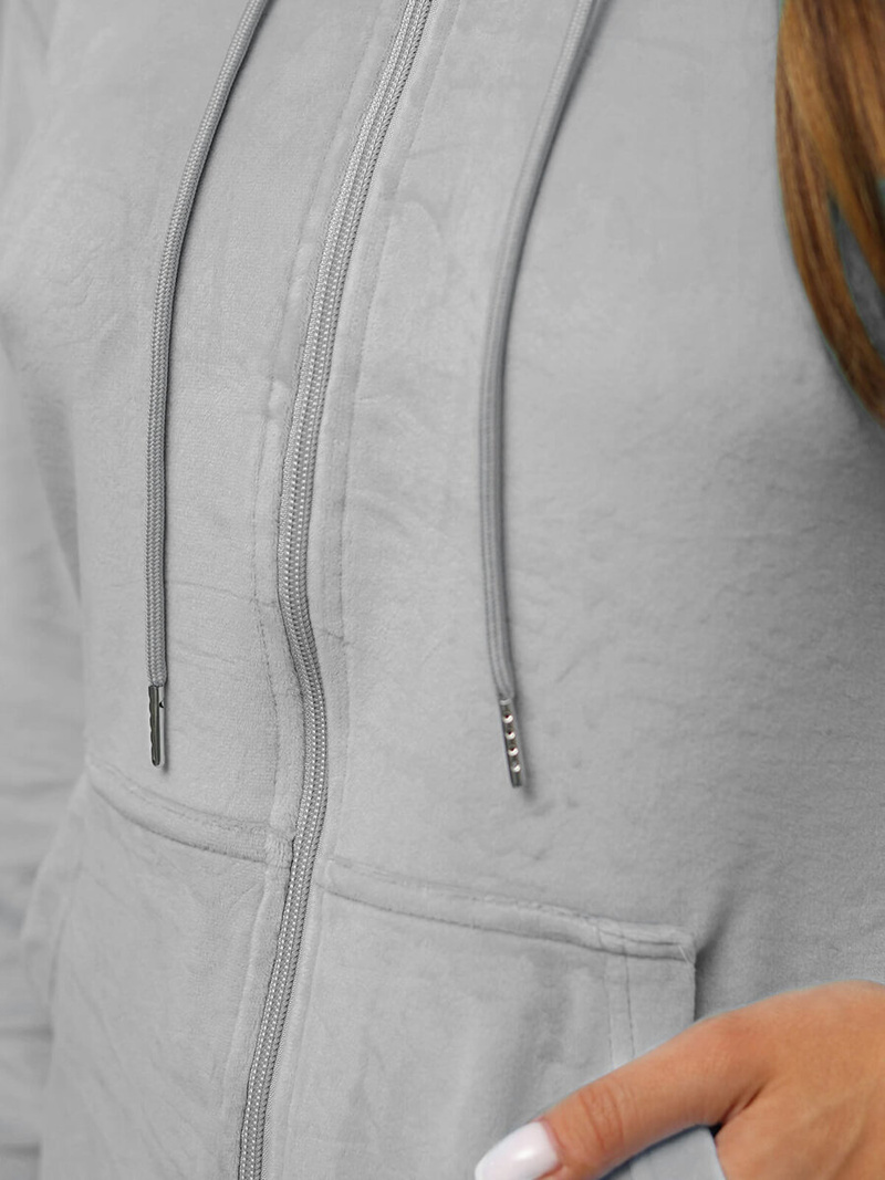 Ženski trenirka iz velurja siva OZONEE JS/8C1176/2Z