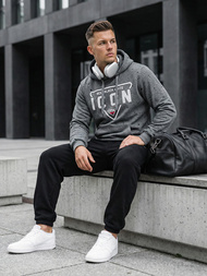 Moška jopa s kapuco grafitna OZONEE JS/8B1737/5