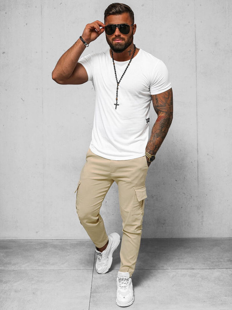 Moške Hlače Chino Bež OZONEE O/1404SP