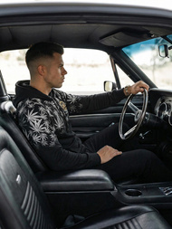 Moška jopa s kapuco črna OZONEE O/B272Z