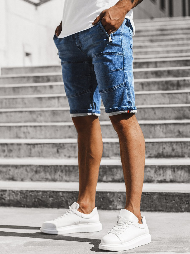 Moške kratke jeans hlače modre OZONEE RF/HY338