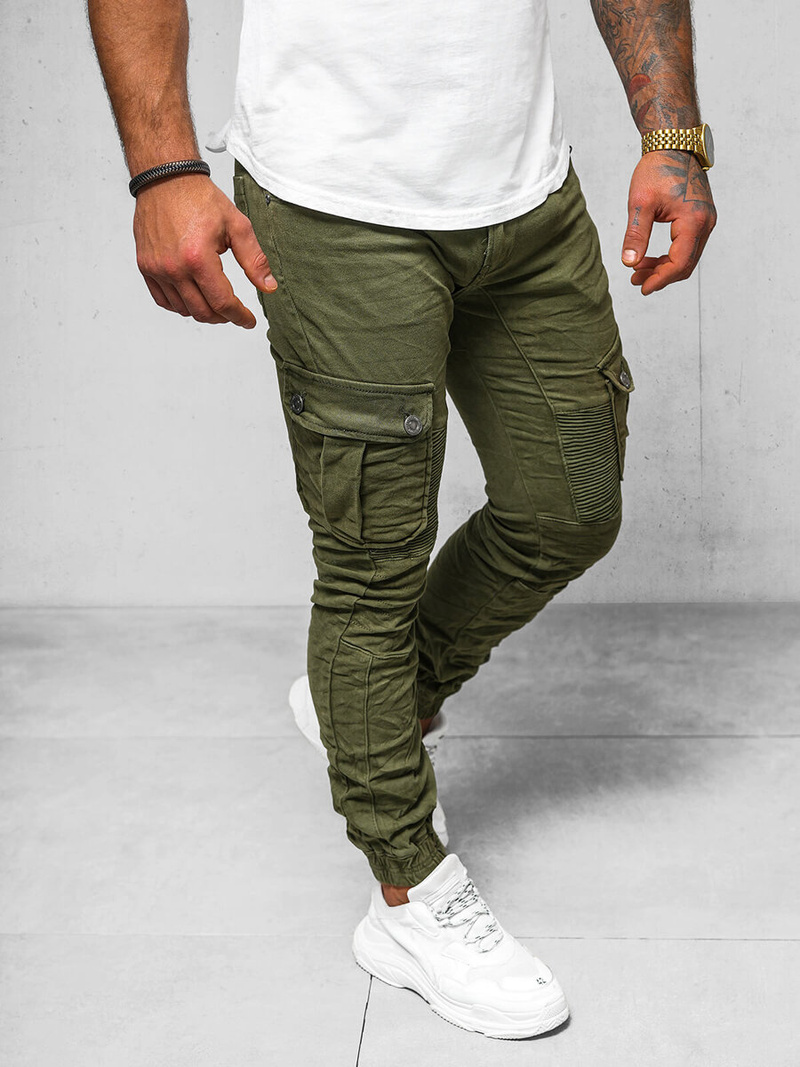 Moške Hlače Jogger Zelene OZONEE O/E6979J