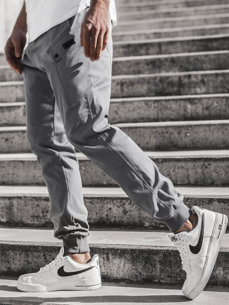 Moške hlače chino jogger sive OZONEE O/11103