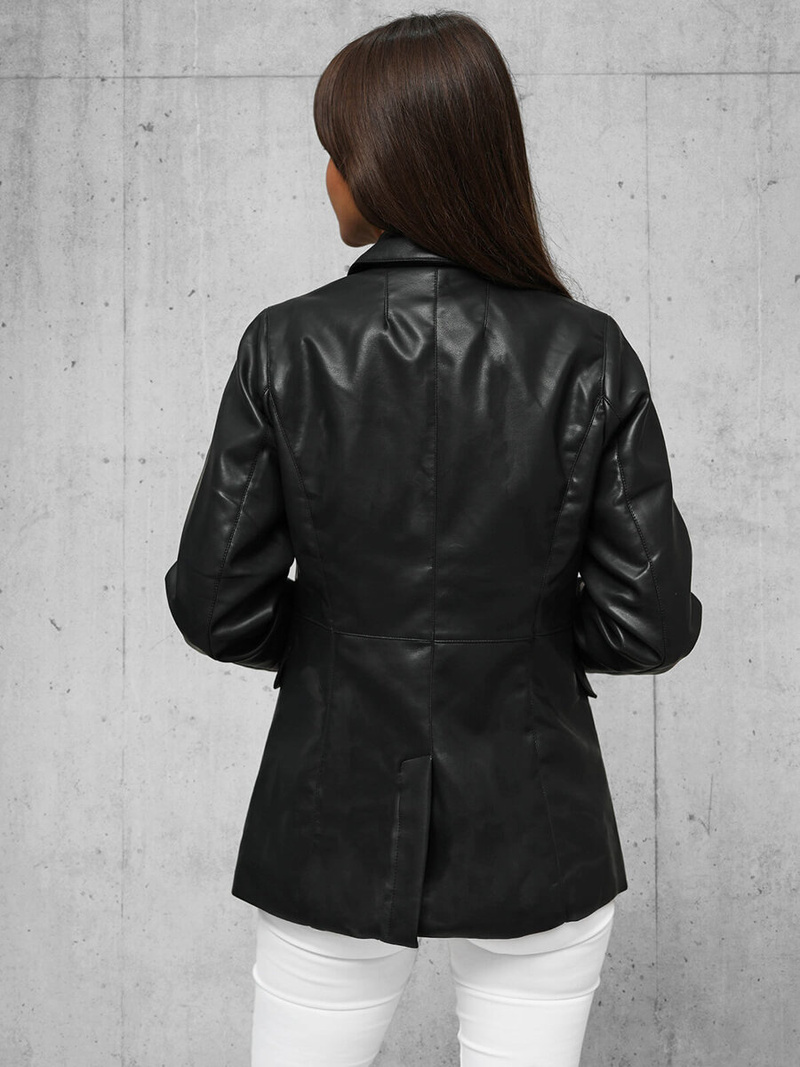 Ženska usnjena jakna črna OZONEE JS/11Z8121Z