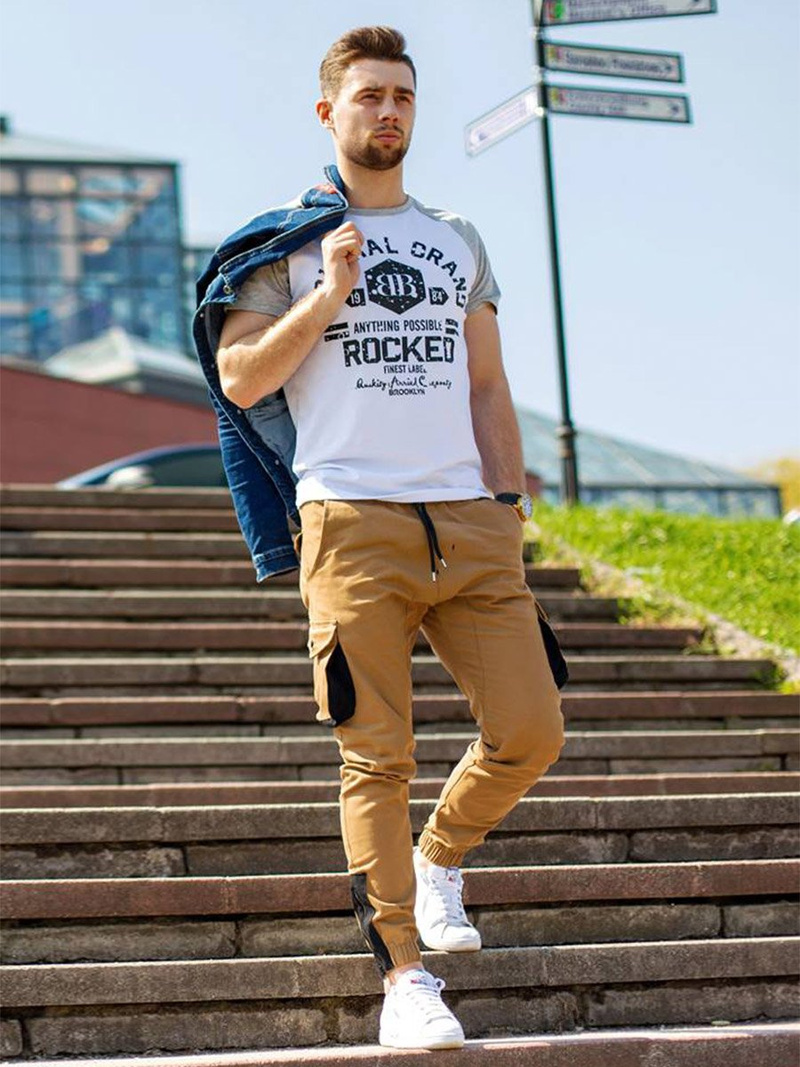 Moške hlače jogger camel OZONEE A/705