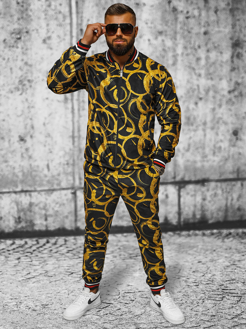 Komplet moški - jakna in hlače chino, zlati OZONEE O/5554/21Z