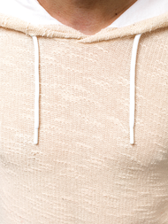 Moška jopa s kapuco bež OZONEE O/1252