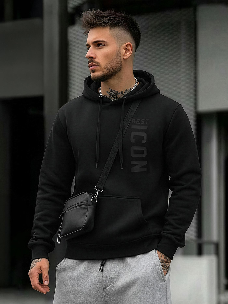 Moška jopa s kapuco črna OZONEE JS/8B1973/3