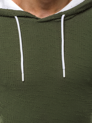 Moška jopa s kapuco temno-zelena OZONEE O/1252Z