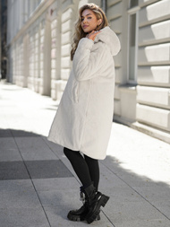 Ženska dolga zimska jakna ecru OZONEE JS/5M3352/280