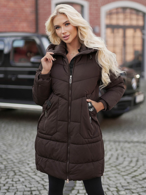 Ženska zimska jakna čokolada OZONEE JS/16M9302/158Z