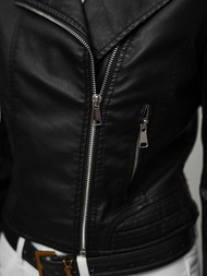 Ženska usnjena jakna črna OZONEE JS/11Z8028Z