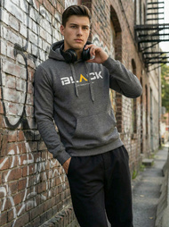 Moška jopa s kapuco grafitna OZONEE JS/8B1756/5Z