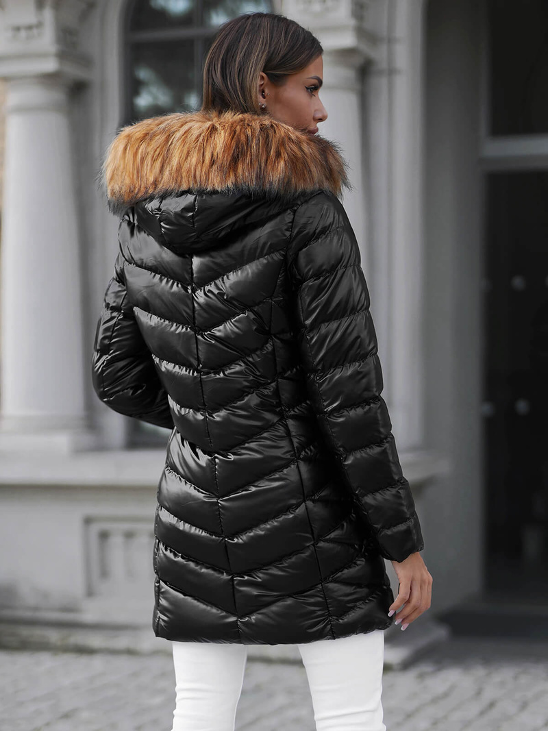 Ženska zimska jakna črno-rjava OZONEE JS/M778/392AZ