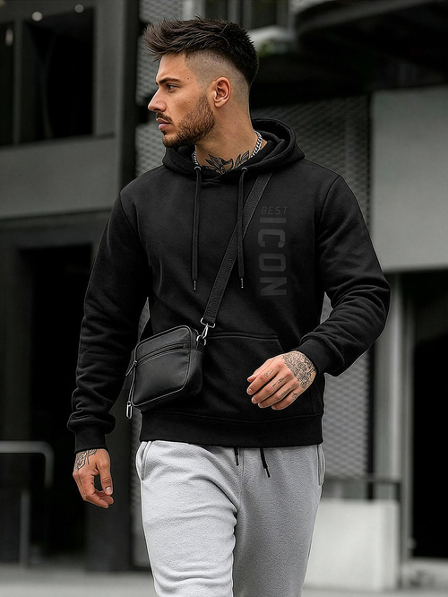 Moška jopa s kapuco črna OZONEE JS/8B1973/3