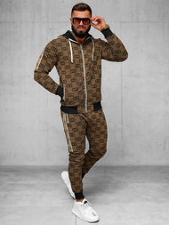 Moška trenirka temno-bež OZONEE O/FF5053AB