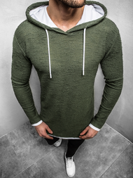 Moška jopa s kapuco temno-zelena OZONEE O/1252Z