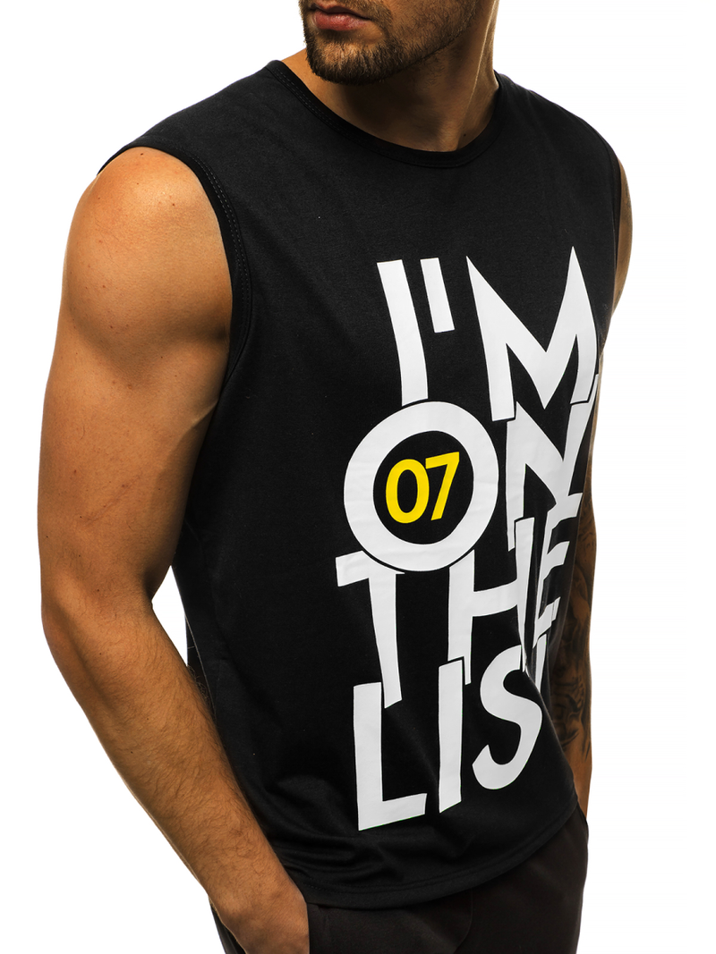 Moška majica brez rokavov črna OZONEE JS/KS2078