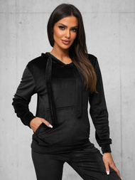 Ženski trenirka iz velurja črna OZONEE JS/35C1612/3