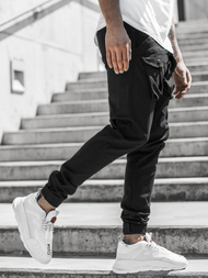 Moške hlače chino jogger črne OZONEE G/11144