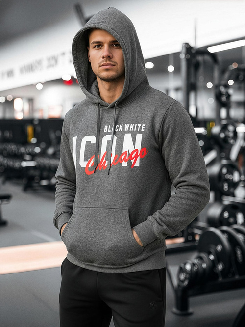 Moška jopa s kapuco grafitna OZONEE JS/8B1736/5