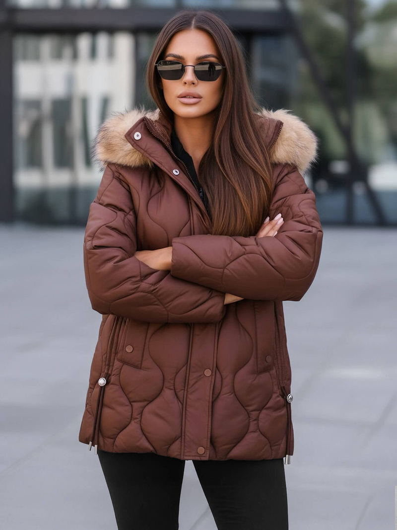 Ženska jakna čokolada OZONEE JS/5M3226/158Z