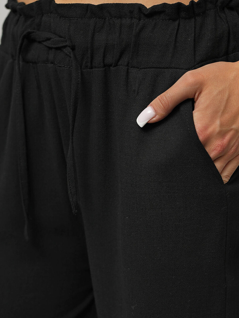 Ženske hlače črne OZONEE O/ZCH2288