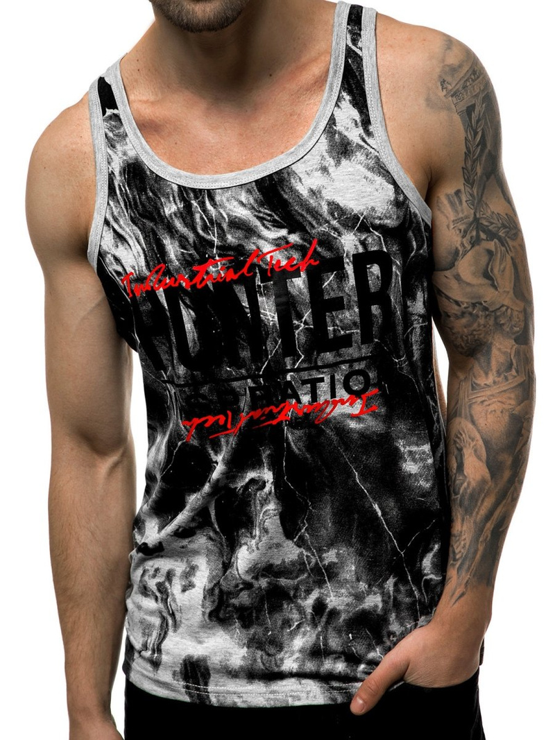 Moška majica brez rokavov siva OZONEE JS/SS11033