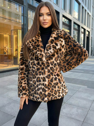 Ženska jakna bež-rjava OZONEE JS/61M8500/158Z