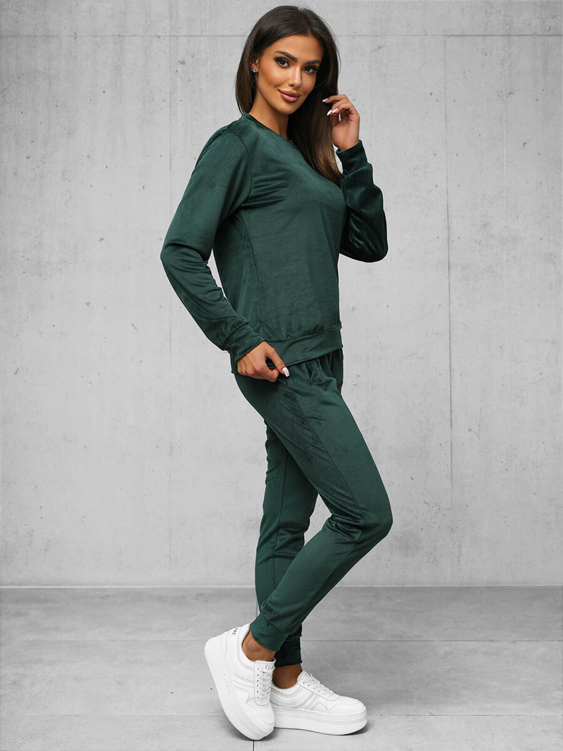 Ženski trenirka iz velurja temno zelena OZONEE O/8C1173/9Z