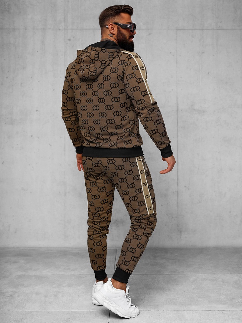 Moška trenirka temno-bež OZONEE O/FF5053AB