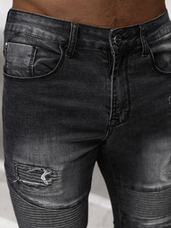 Moške kavbojke črne OZONEE NB/MP0142N