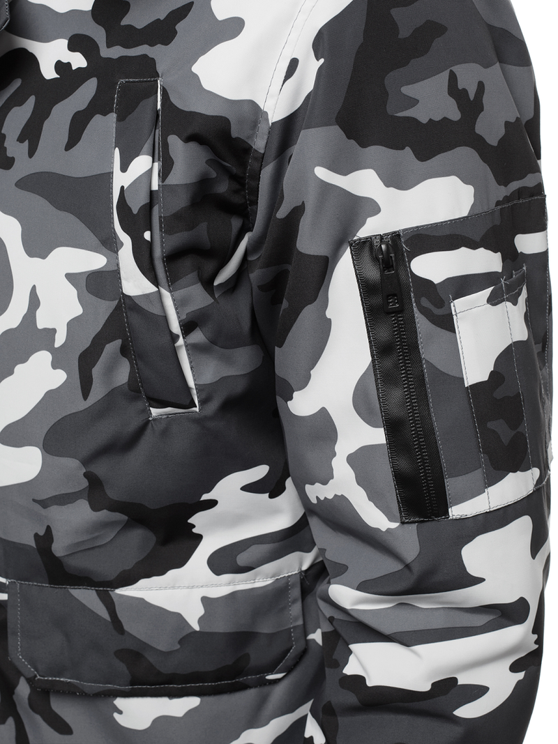 Moška zimska jakna maskirno-grafitna OZONEE JS/2019005