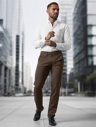 Moške hlače chino rjave OZONEE V/5100