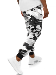 Moške hlače chino jogger črno-bele OZONEE O/11103