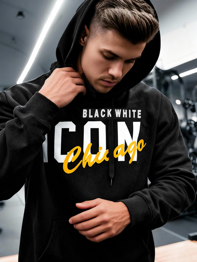 Moška jopa s kapuco črna OZONEE JS/8B1736/3