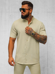 Moška majica s kratkimi rokavi bež OZONEE O/Y972T