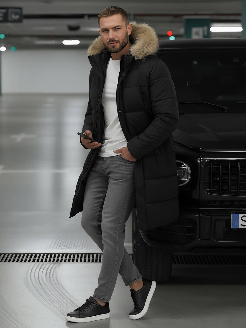 Moška zimska jakna črna OZONEE JS/25M9803/392