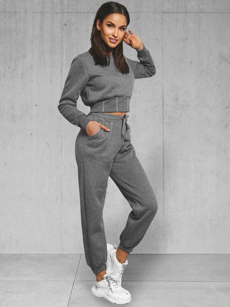 Ženski dvodelni komplet trenirka grafitni OZONEE JS/8C78/5