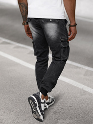 Moške kavbojke jogger črne OZONEE NB/MP0108N